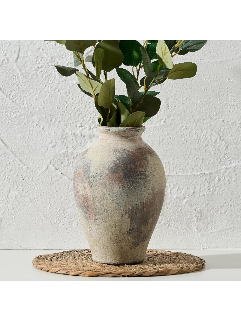 9 Inch Ceramic Vintage Flower Vase Large Pottery Rustic Farmhouse Boho Decor